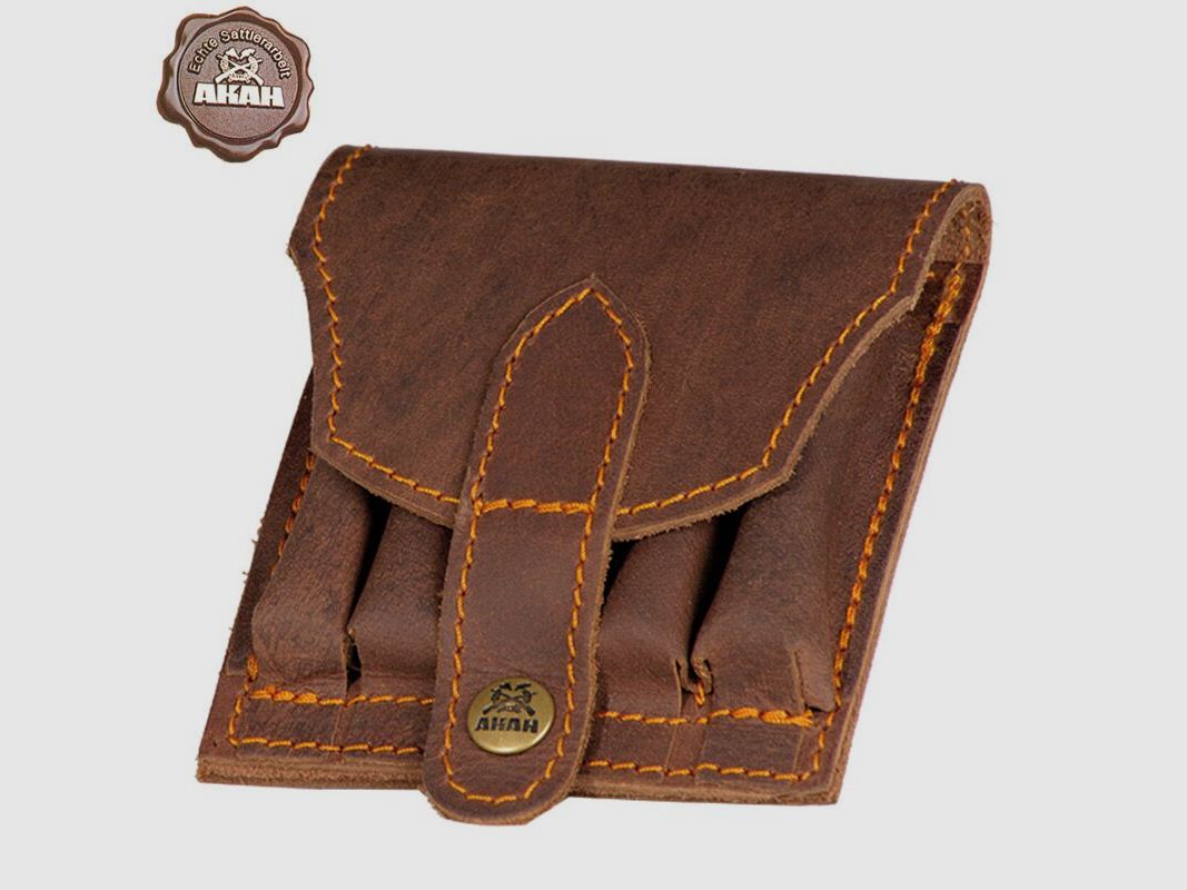 AKAH Patronenetui mit Riemenknopf für 5 Kugelpatronen