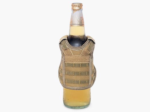 Mini Schutzweste für Bierflasche / Weinflasche / Thermosflasche - Sand ( Beige )