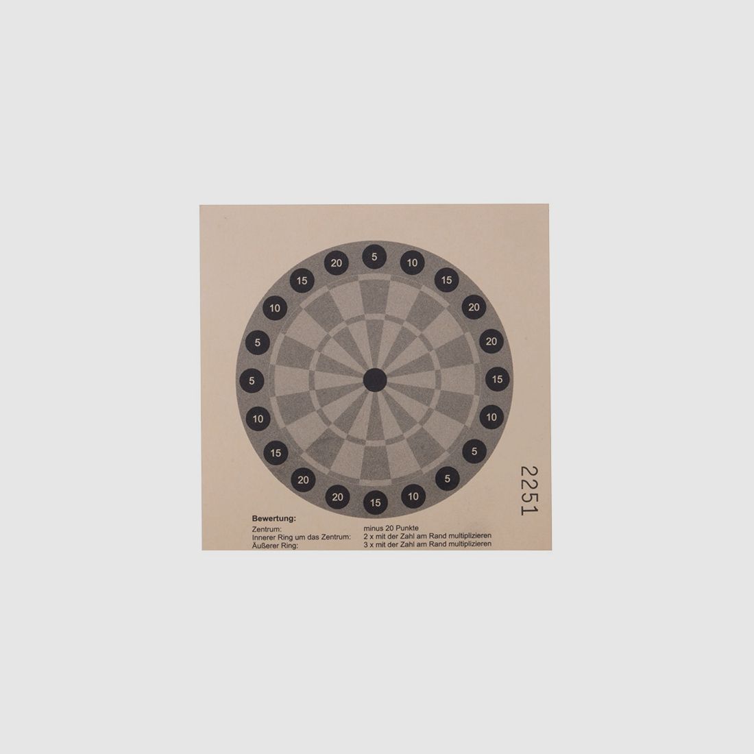 Zielscheibe Dartscheibe 10 x 10 cm 250 StĂĽck