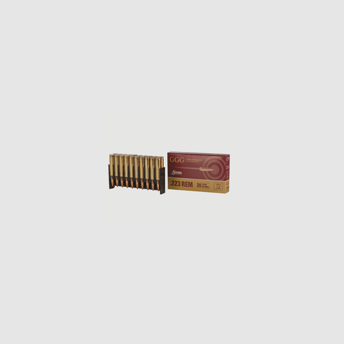 GGG-Munition cal. .223 Rem HPBT GPR14,77 gr; Packung mit 20 Stück