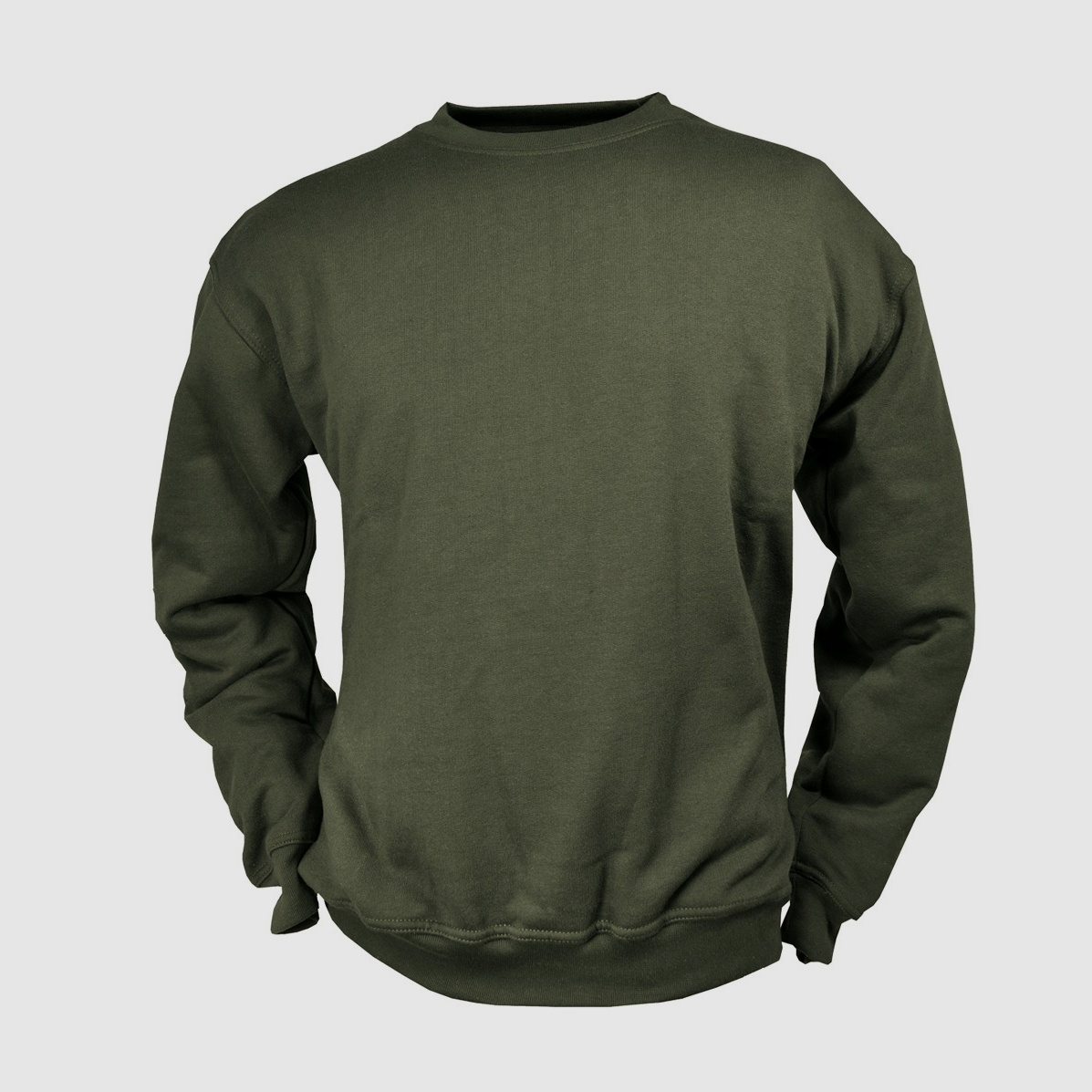 Hubertus Sweatshirt Rundhals Oliv