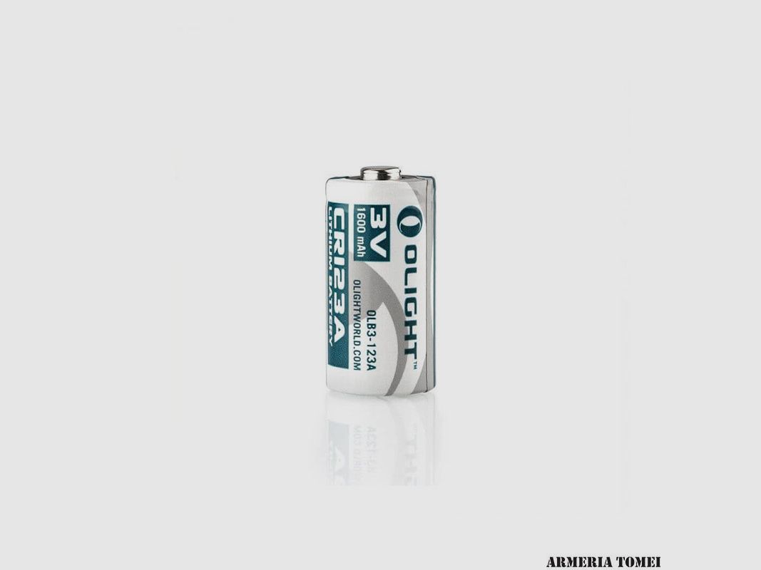 BATTERIA – OLIGHT – CR123A 3V 1.600 mAh PER S1 BATON, H1 NOVA, immagine 1 di 2