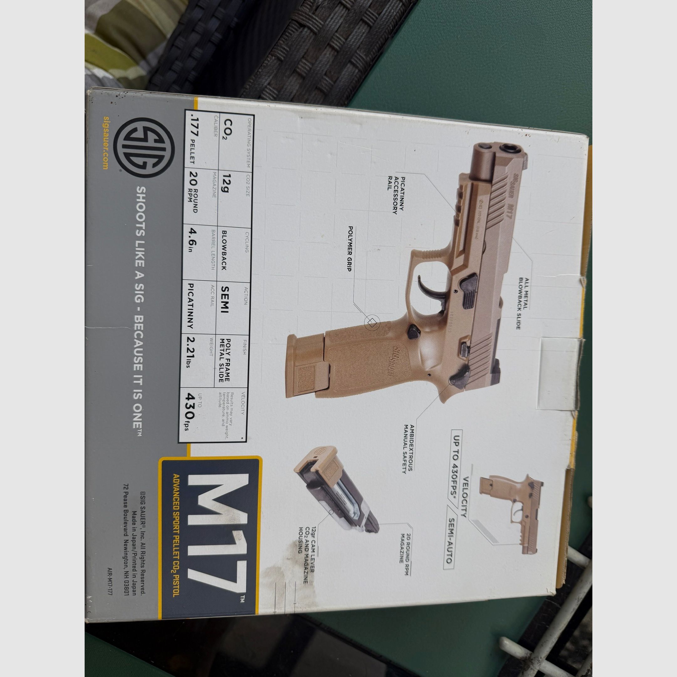 SIG Sauer P320-M 17 4,5 mm Coyote Tan pistola de aire de 20 disparos