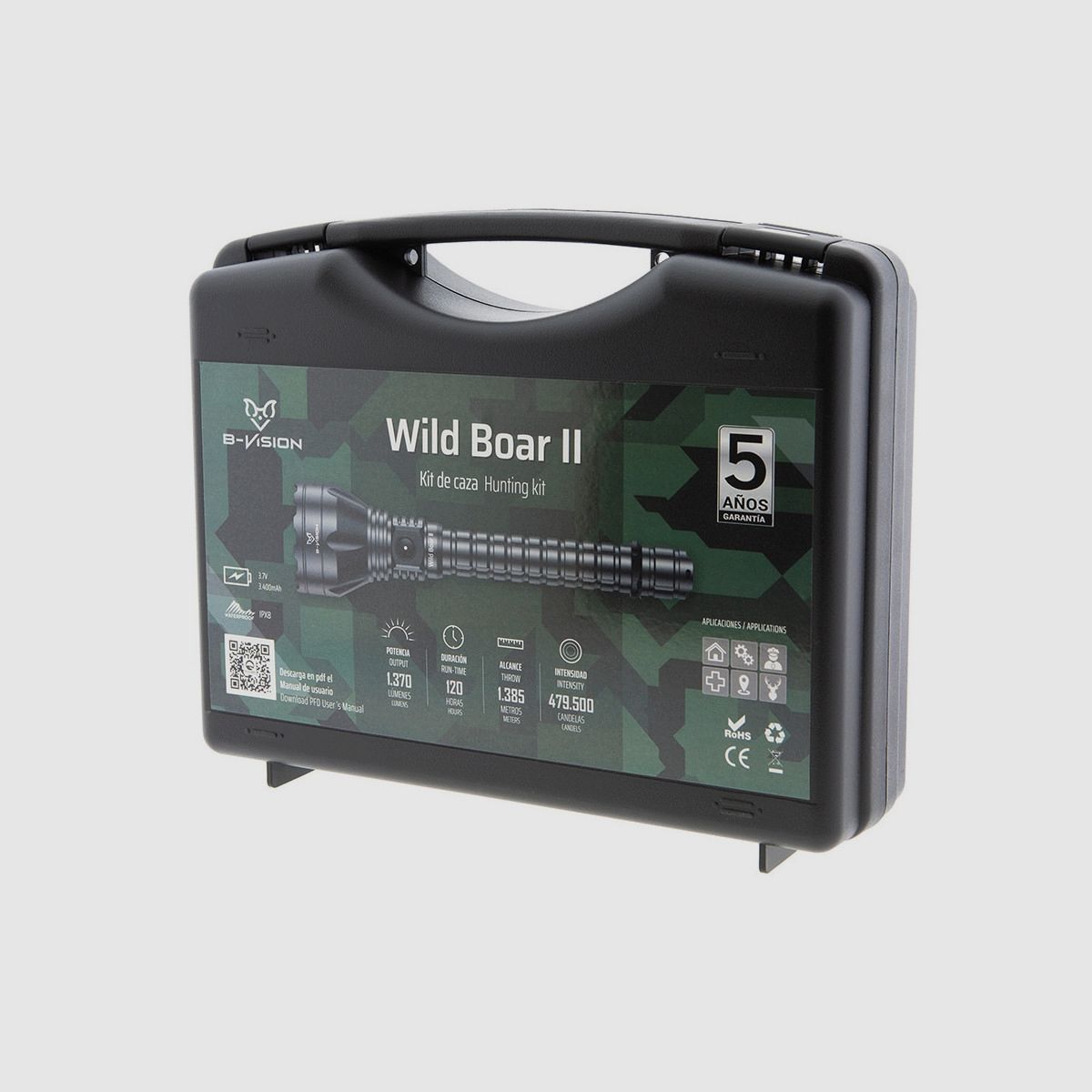 LED-Lampe WILD BOAR II 1.350 Lumen mit Jagdkit B-Vision, Bild 10 von 10
