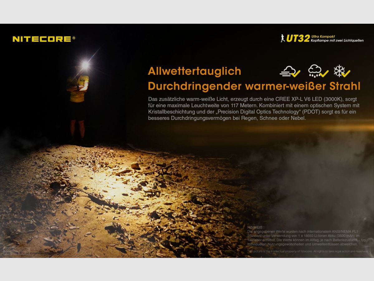 Nitecore UT32 Stirnlampe UT32 Dual Output