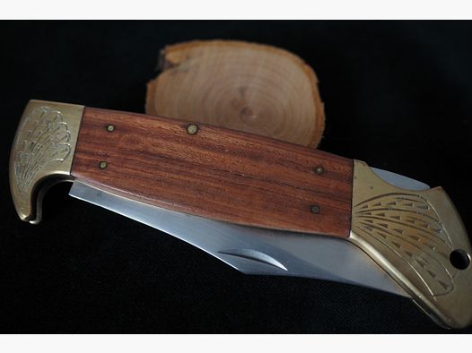 Coltello da tasca grande con guance in ottone, pezzo molto massiccio "Monsterteil"