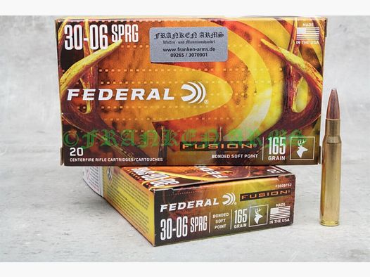 Federal	 Premium .30-06 Spr. Fusion 165gr. 10,7g 20 Stück Staffelpreise