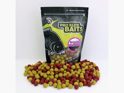 PRO ELITE BAITS BOILIES BANANA & STRAWBERRY CLASSIC 800GR 14MM