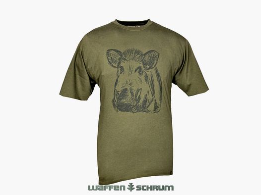 Hubertus T-Shirt Keilerkopf Schilf