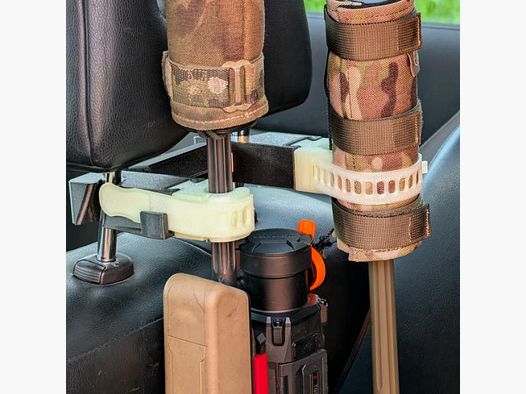Langwaffenhalter-System "Krabbe Pro" für Kopfstützen im Auto | Jagawams