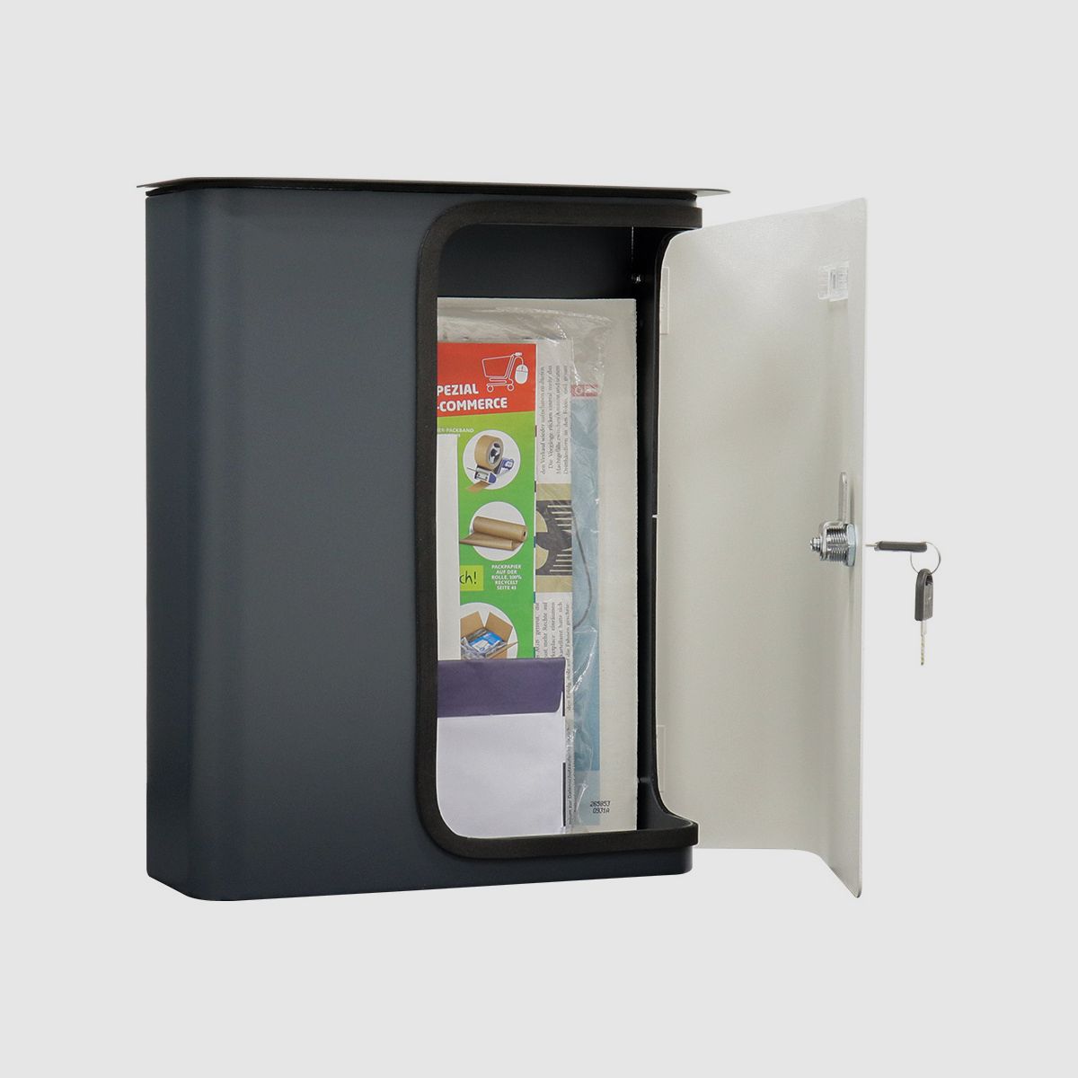 Rottner Briefkasten Splashy anthrazit weiß