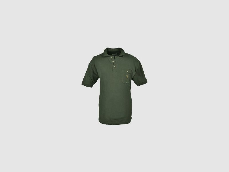 Poloshirt mit Rehbockmotiv - 1 Brusttasche mit Knopf