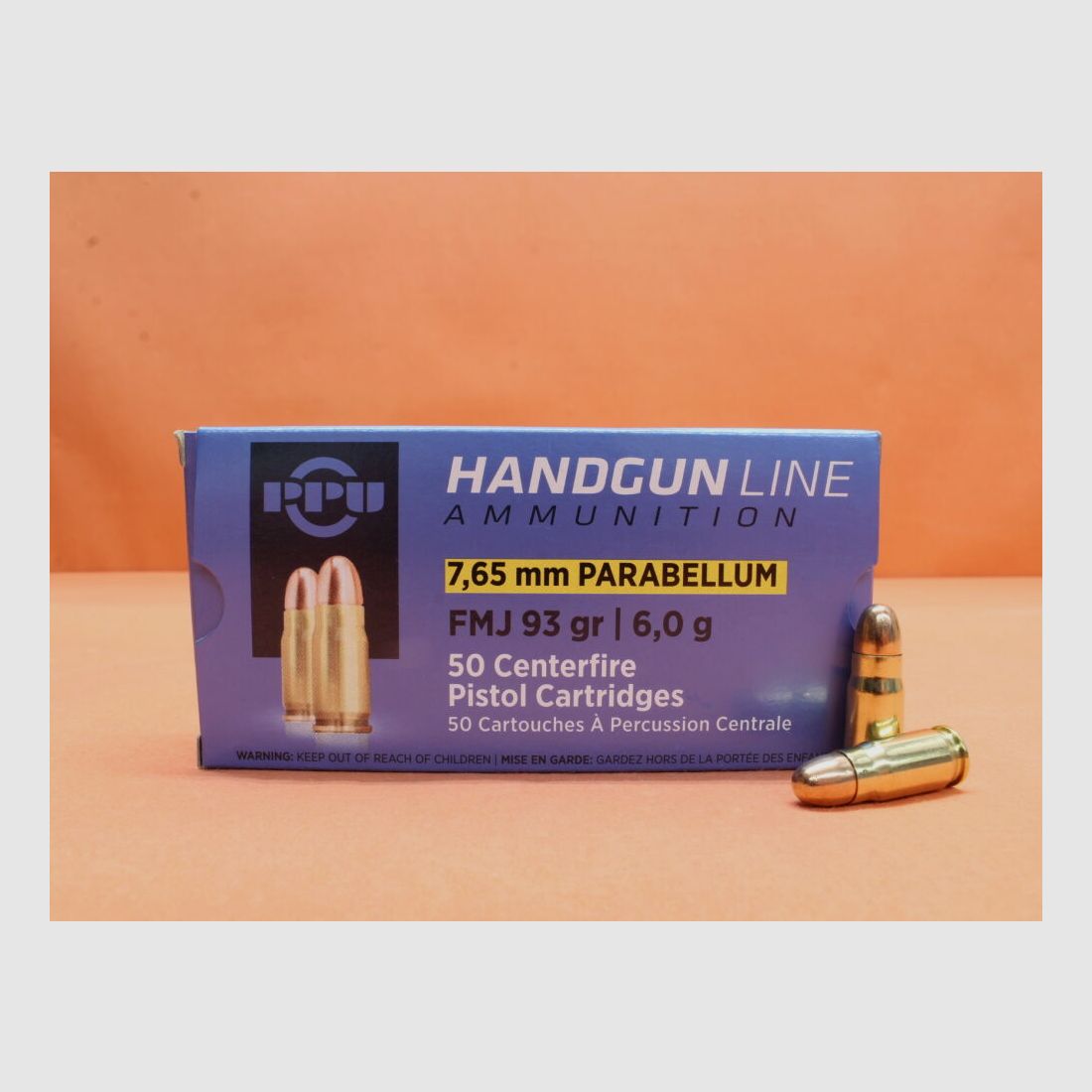 Prvi Partizan Patrone 7,65mmLuger Prvi Partizan 93grs (A-549) VE 50 Patronen/ 6,0g Vollmantel (7,65mmParabellum)