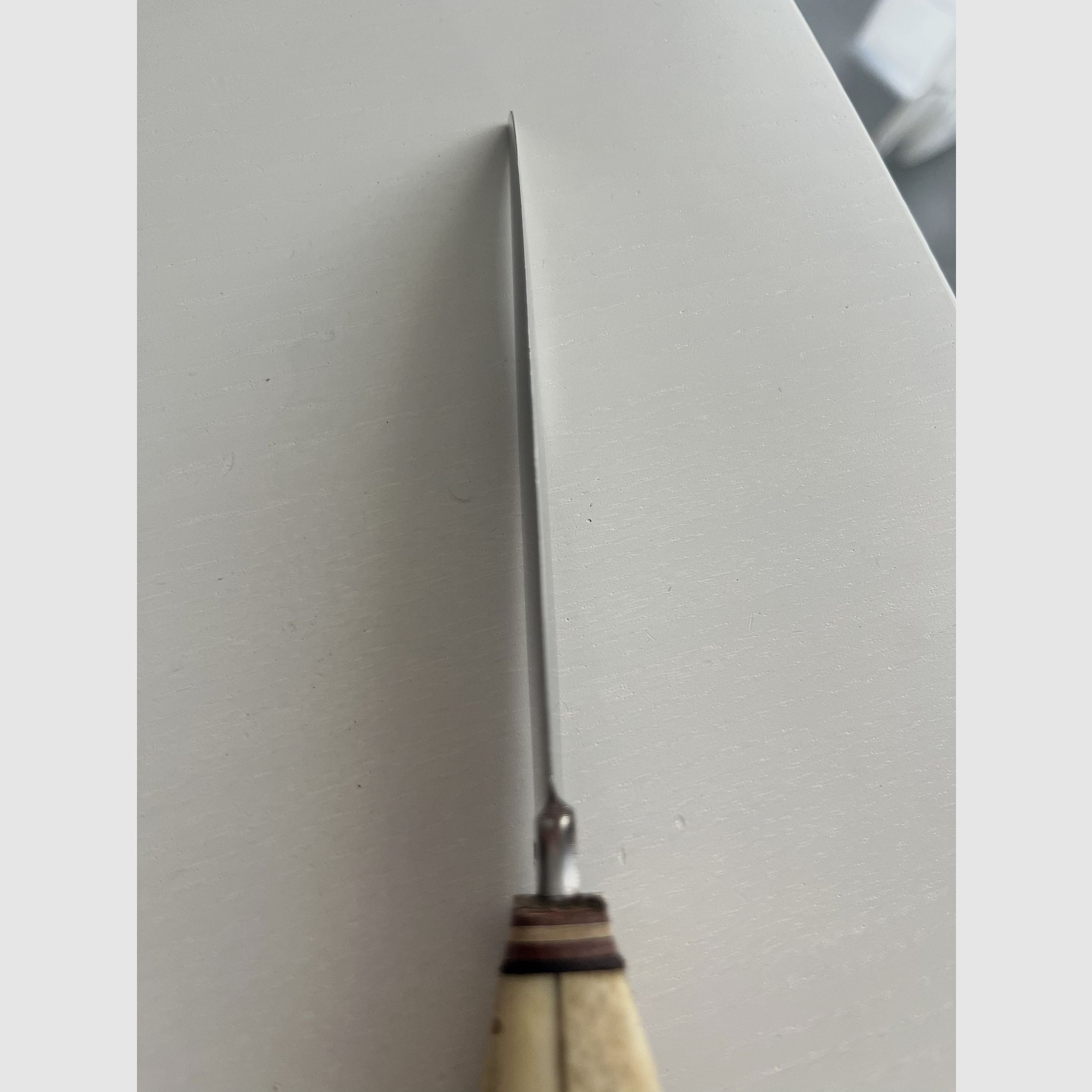 Solingen hunting knife "Ackermännchen" – Real horn handle with fine deer carving & leather sheath