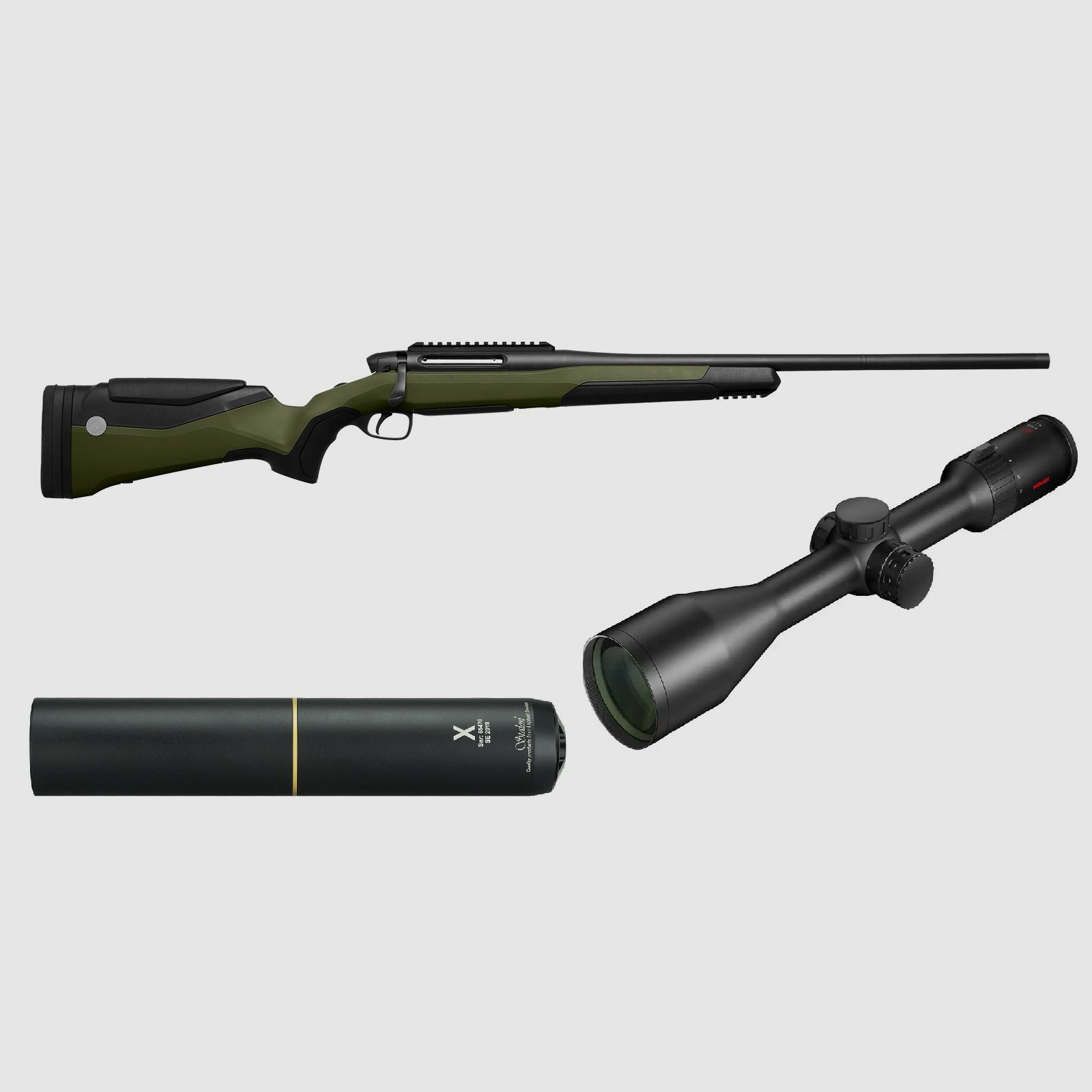 Steyr Mannlicher MS Wild, z Minox RS-4 3-1x56