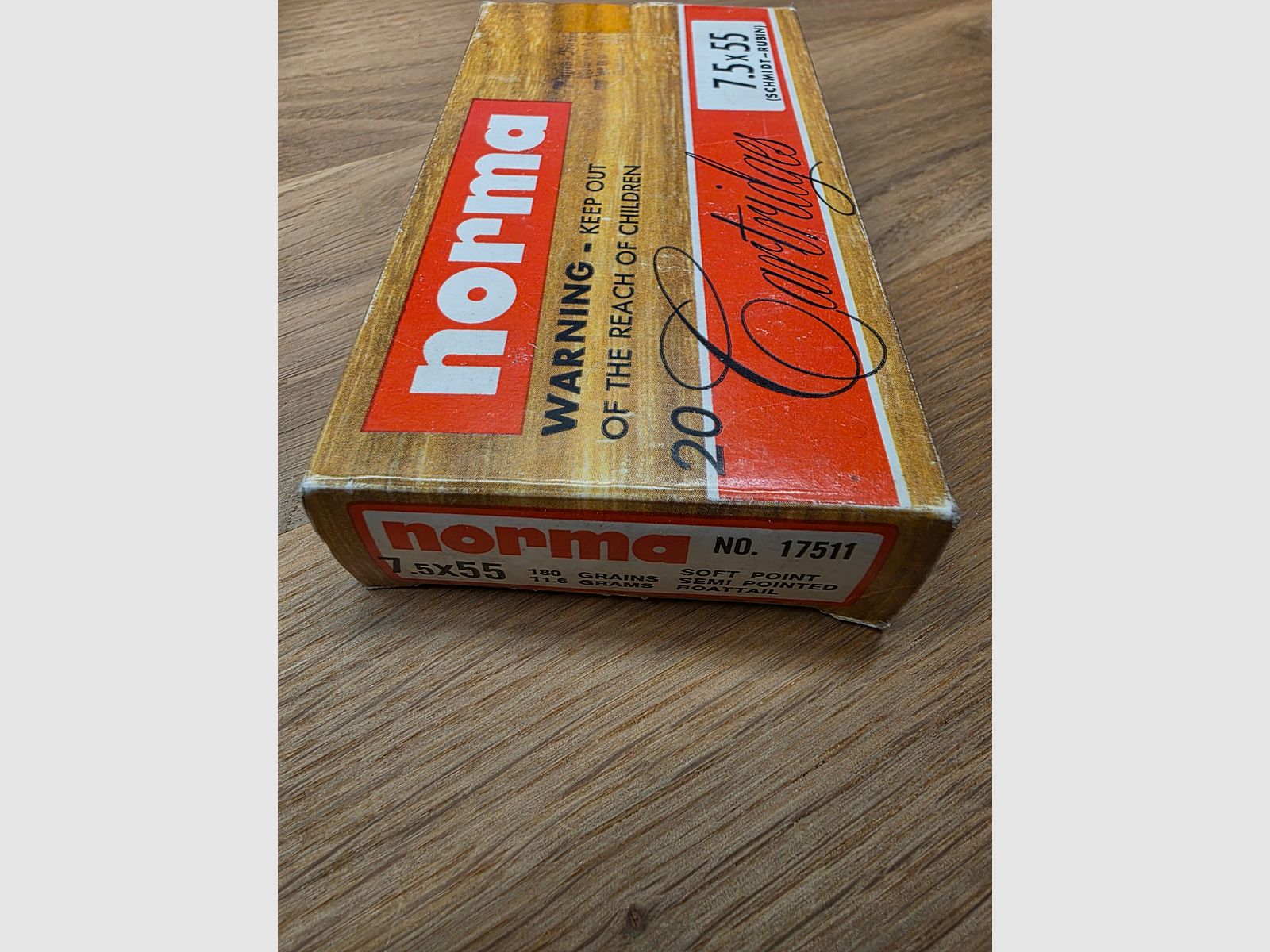 Büchsenmunition Norma 7.5x55 (Schmidt-Rubin) für z.B. M1911 (K31 u.a.)