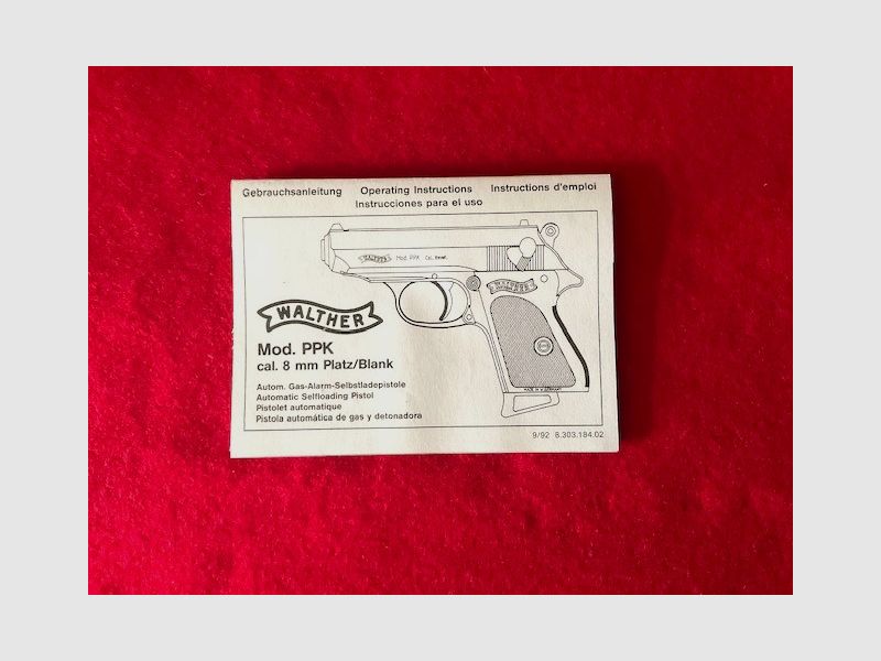 WALTHER PPK 8MM PAK INSTRUKCJA OBSŁUGI