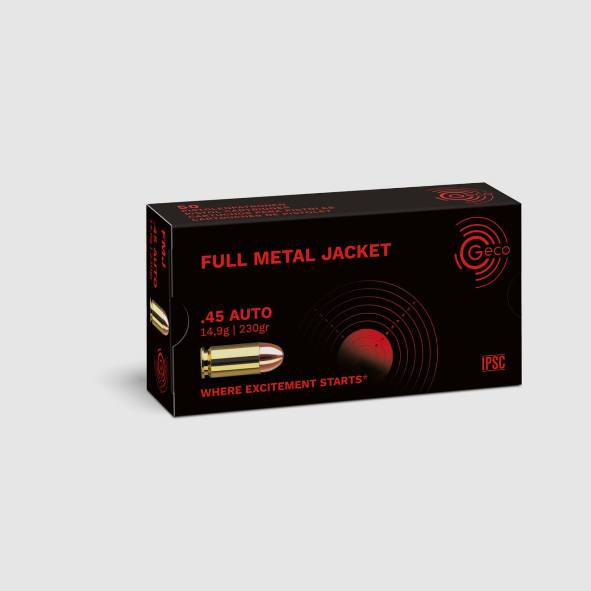Munitions GECO 45 ACP 230gr FMJ x50