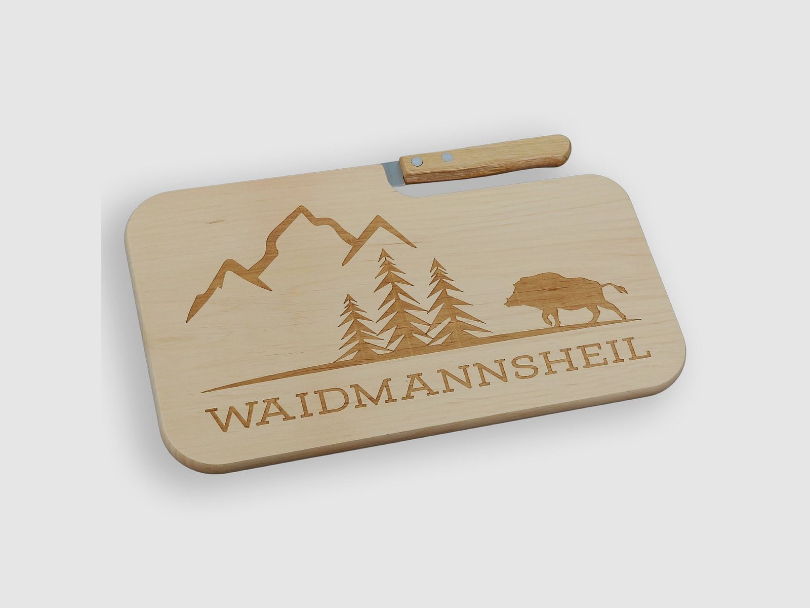 Frühstücksbrett mit Messer