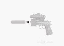 adaptador de silenciador shoXx para pistola CO2 Beretta M92 1/2 UNF