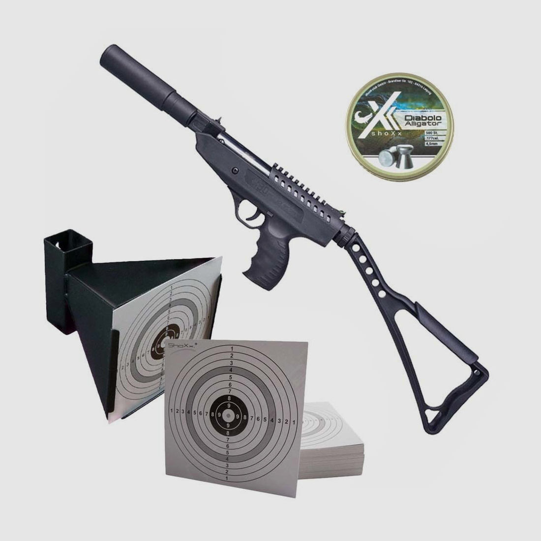 BO Manufacture Hitman Pistolet à air Piège à balles 4,5mm Diabolo, ZS 100