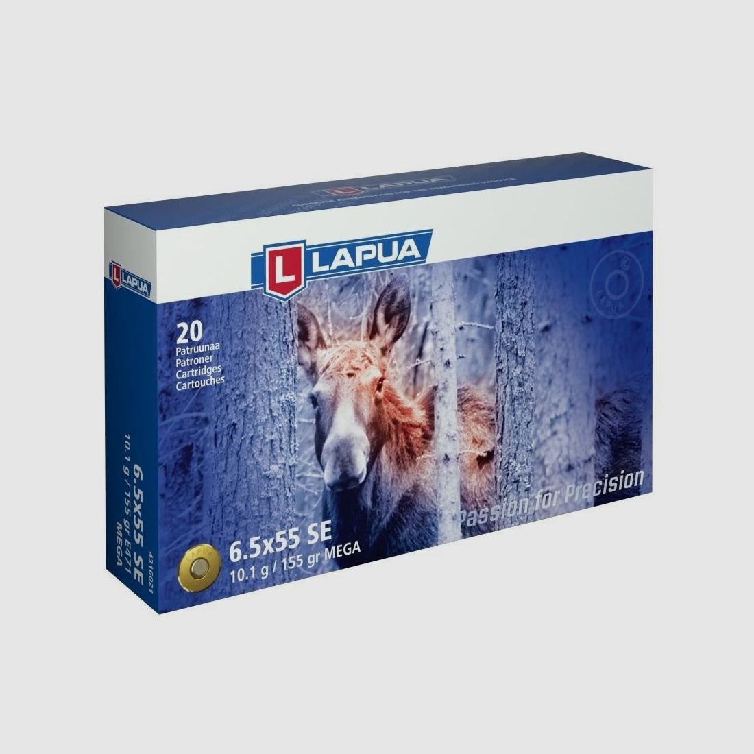 Lapua kogelpatronen 6,5X55 SE MEGA 10,1 g, afbeelding 1 van 2