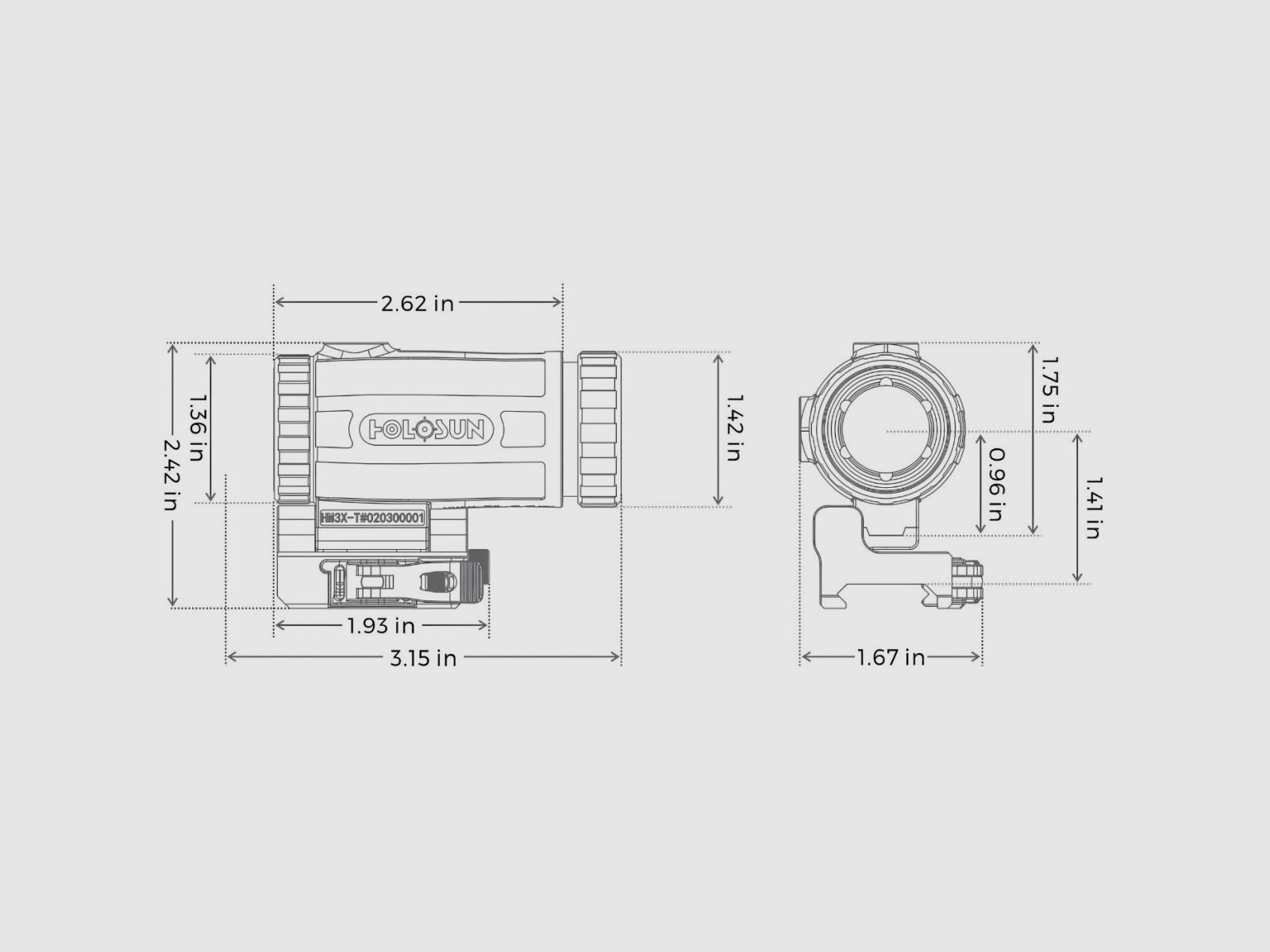 Holosun - Powiększalnik HM3XT 3xMagnifier - Montaż Flip & QD, zdjęcie 9 z 9