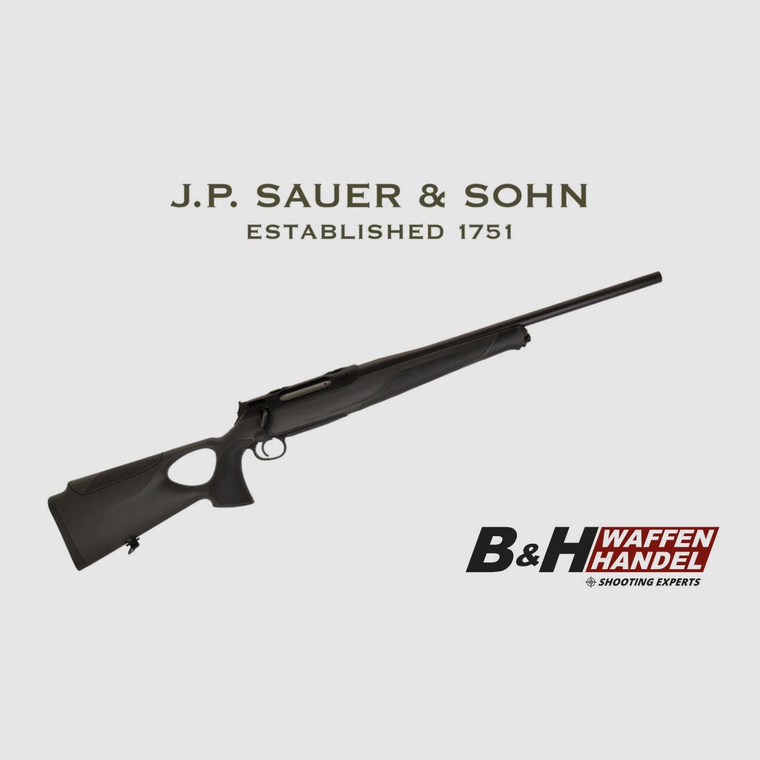 Sauer 404 Synchro XT / calcio a canna / tensione manuale / filettatura per silenziatore / S404 fucile da caccia a ripetizione (cfr. 505)