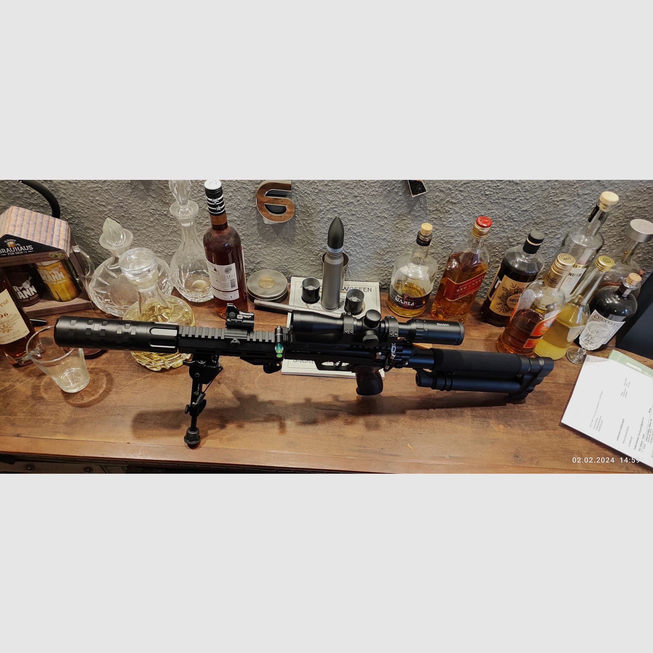 Edgun Leshiy with many accessories in AR15 style. With remaining warranty.