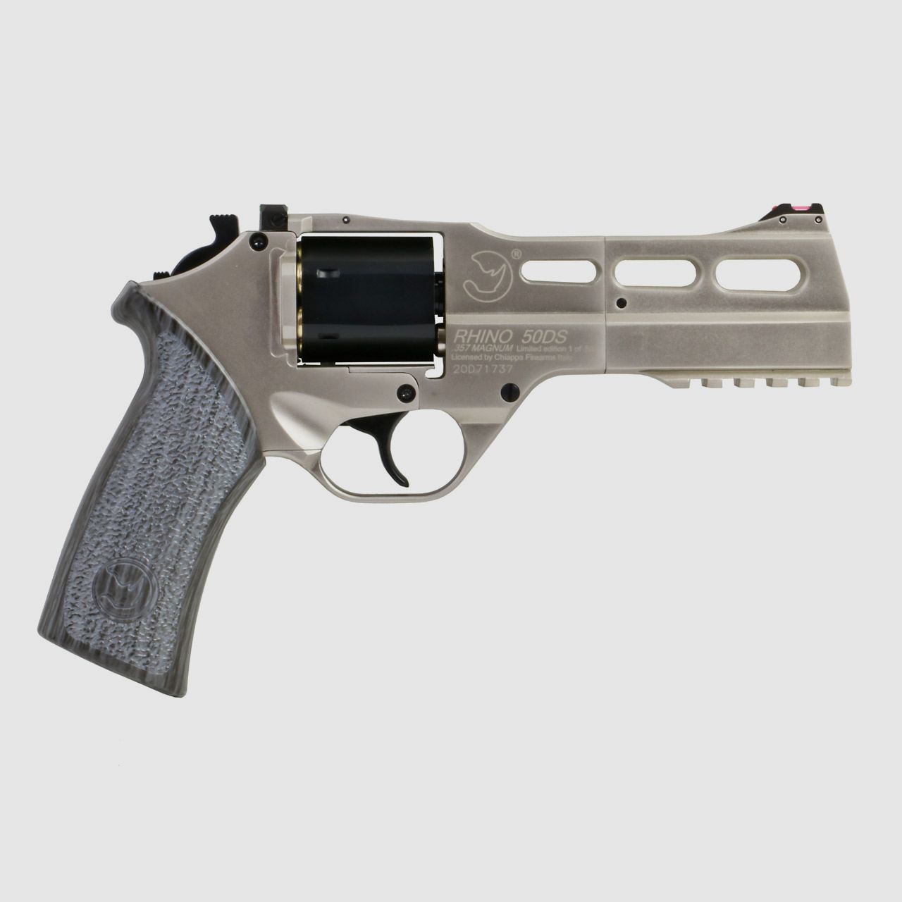 CO2 Revolver Chiappa Rhino 50DS Limited Edition White/Black Vollmetall nickel Kaliber 4,5 mm BB (P18)