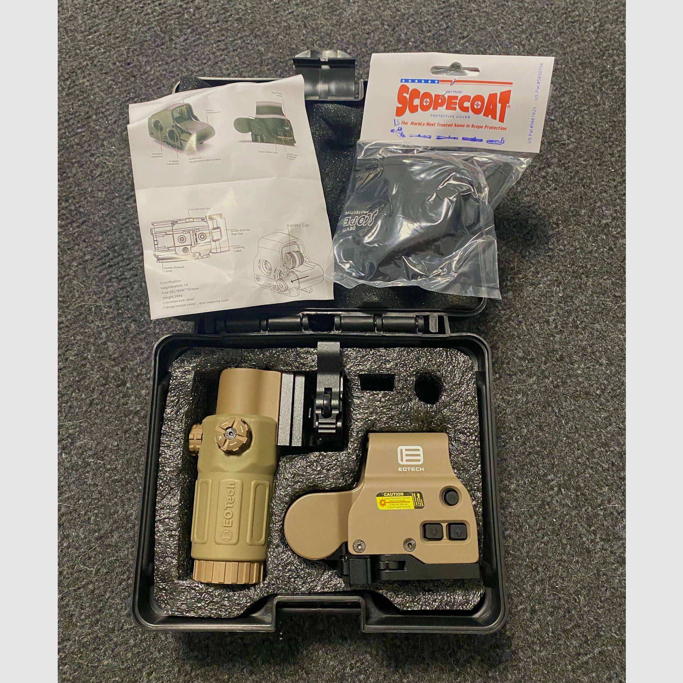 Replica / Clon de Combo EoTech 558 + G33 Telescopio de Aumento Visor de Punto Rojo Visión Reddot