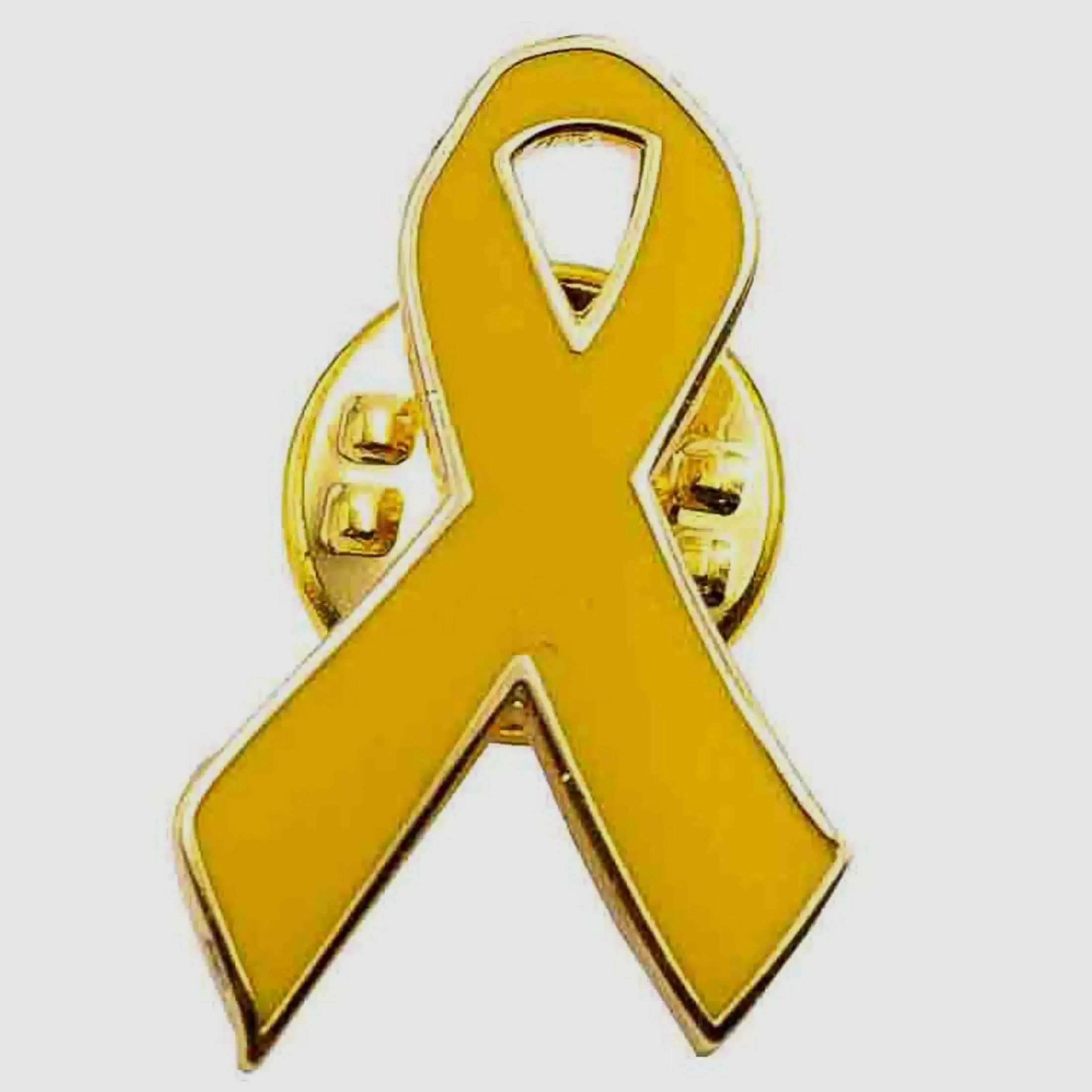 Café Viereck Pin gelbe Schleife