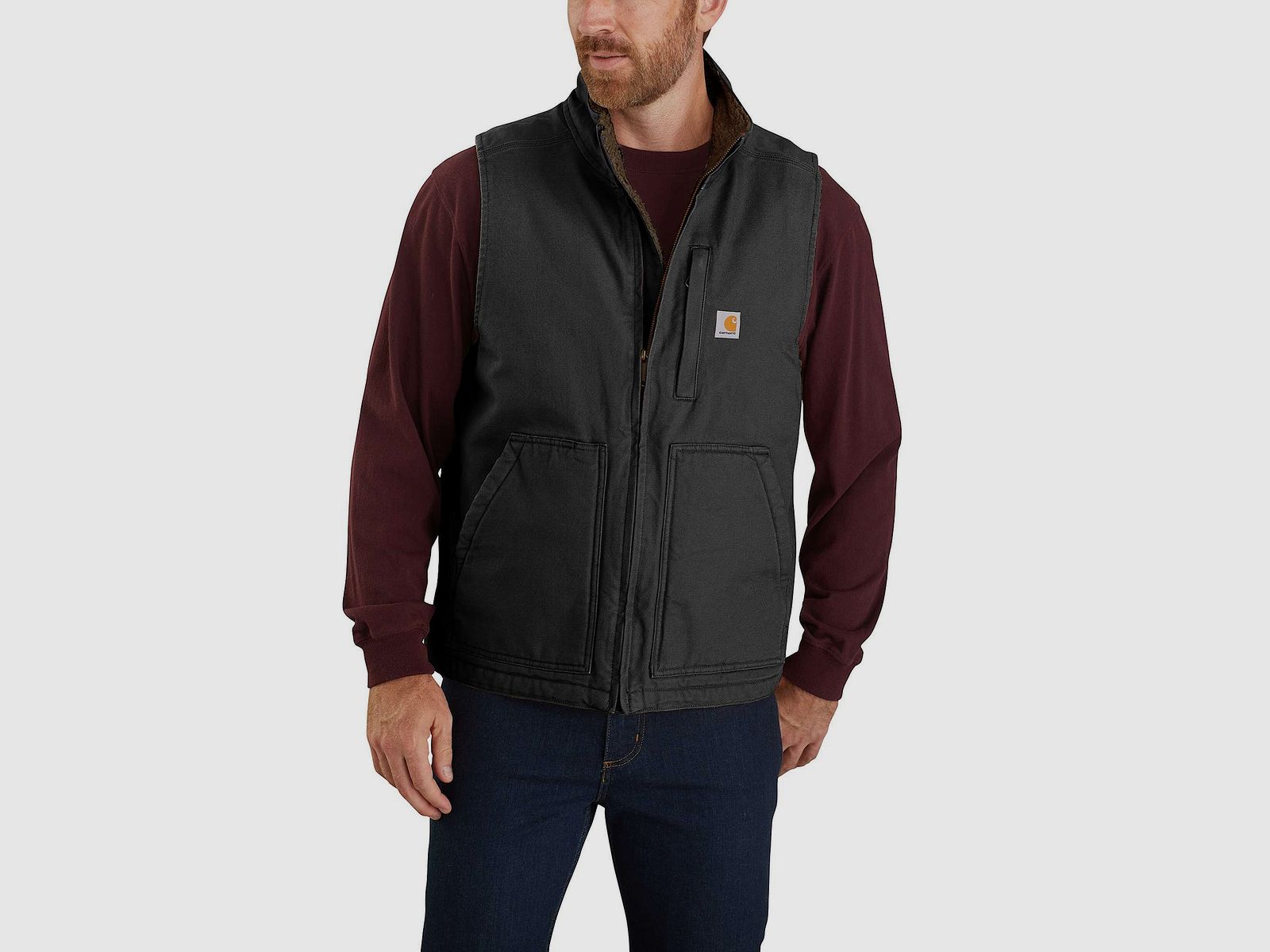 Carhartt Mock Neck Vest Men Black L