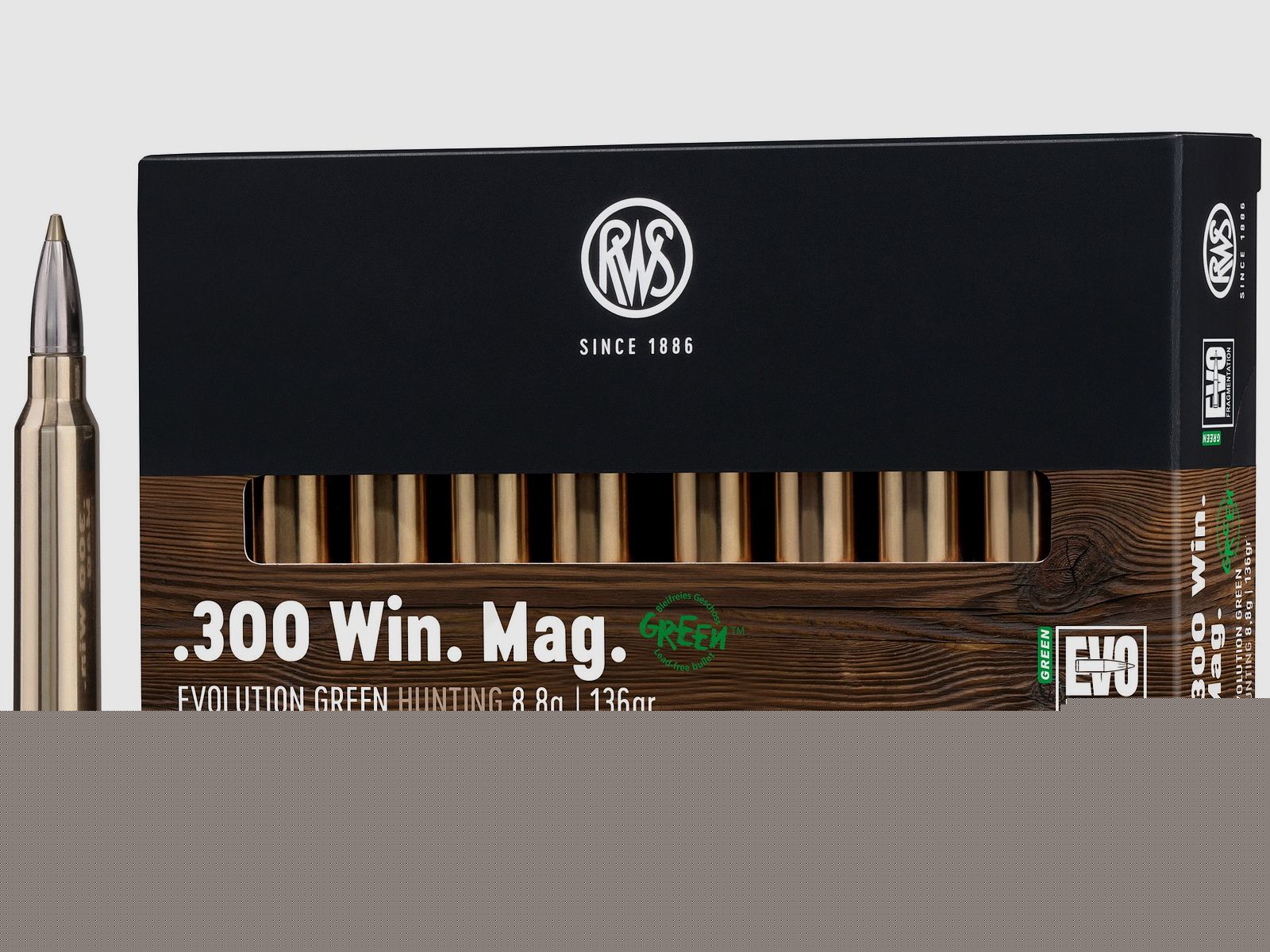 RWS Bchsenpatronen Evolution Green .300 Win. Mag.