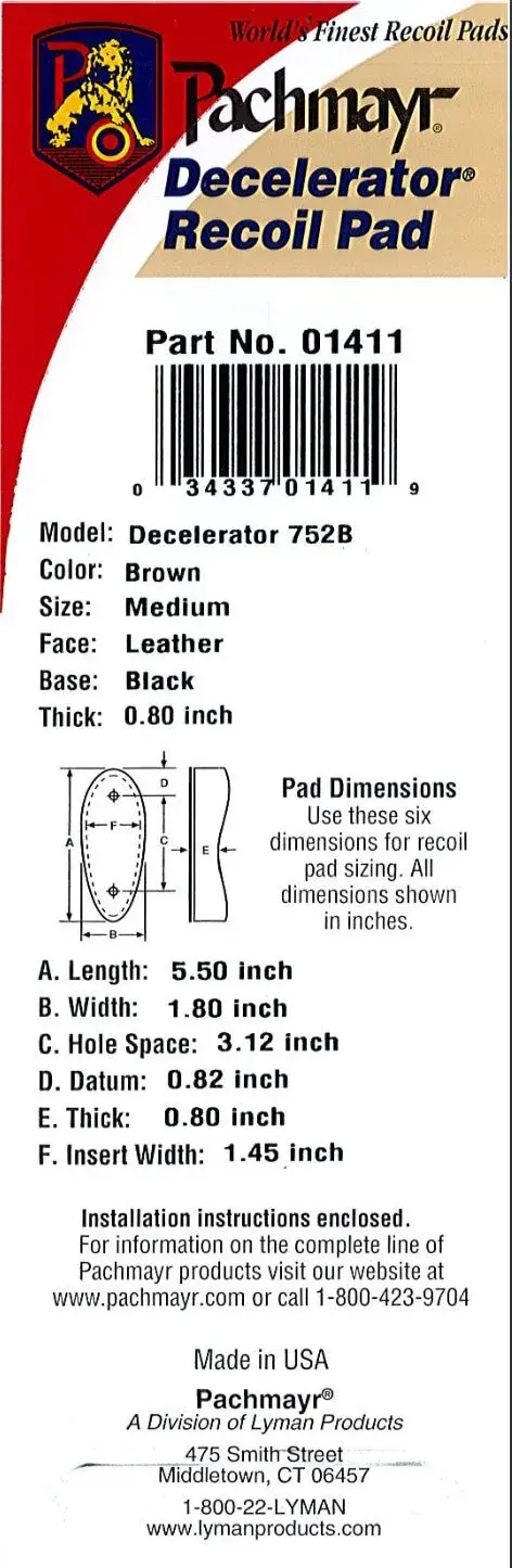 Pachmayr D752B braune Schaftplatte für Waffen, Bild 16 von 16