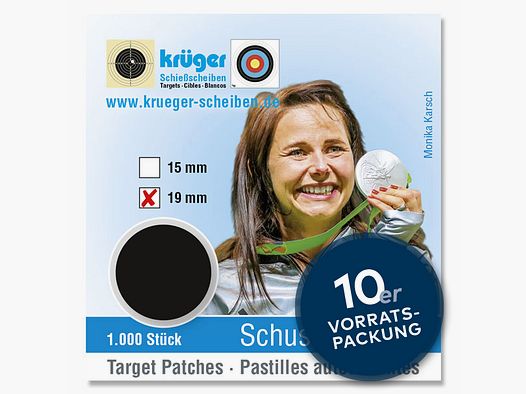 KRÜGER – Schusspflaster - Schwarz - ø 19 mm - 10er Packung