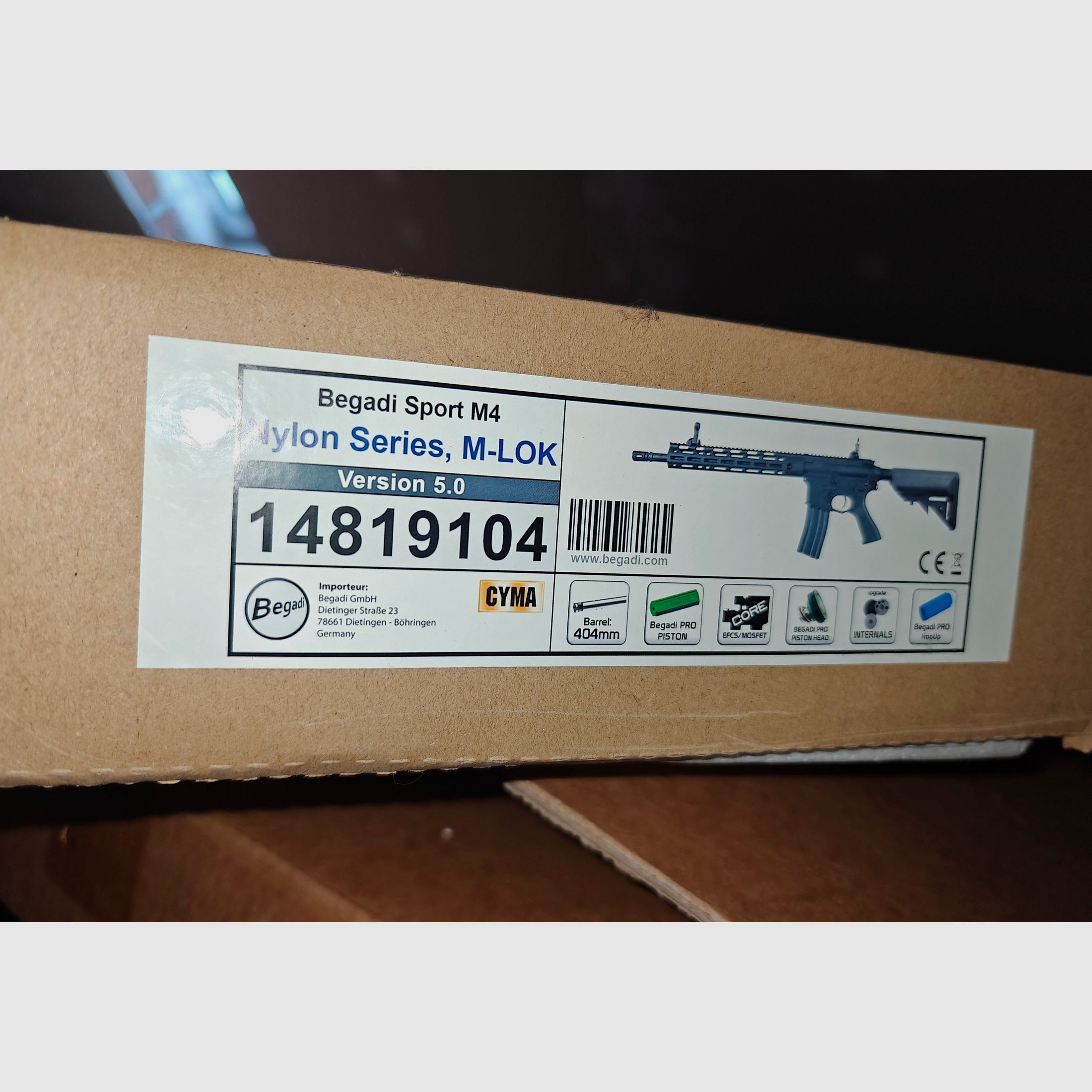 Begadi Sport M4 "Nylon Series" -GEN.5- Upgrade S-AEG mit PRO HopUp, Begadi CORE EFCS / Mosfet & FSWS 