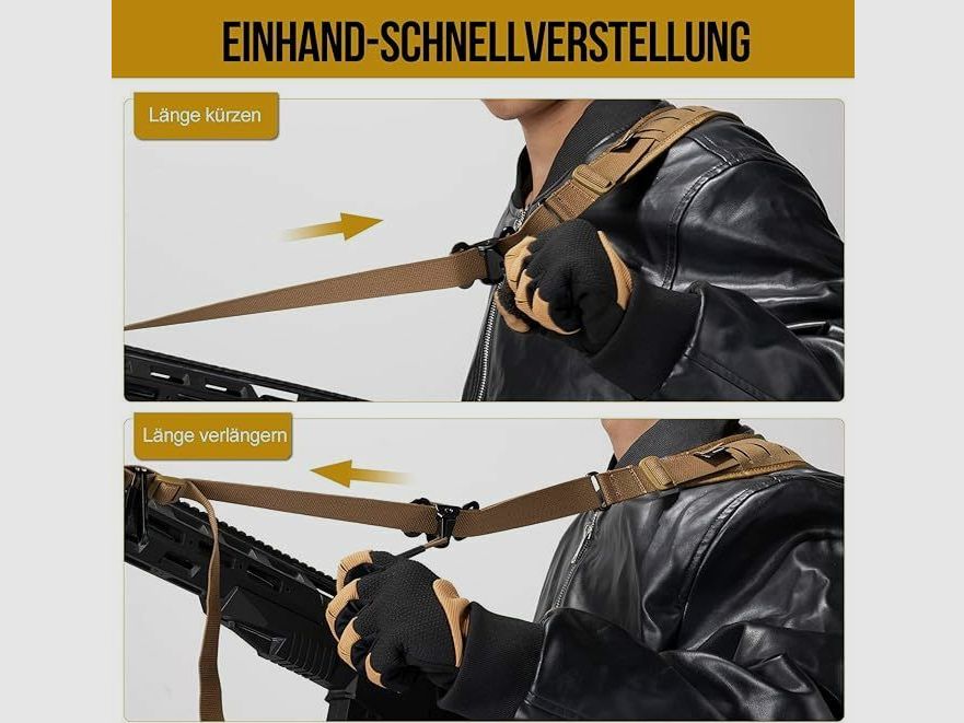 SNS 2 Punkt Gewehrriemen, Tan QD + HK-Haken