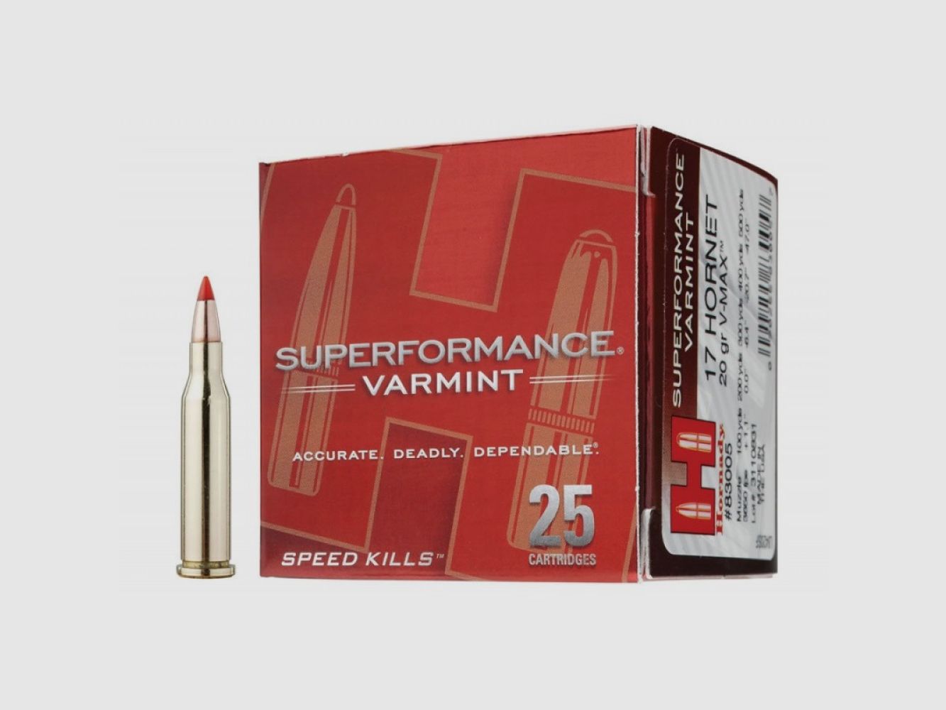 17 Hornet Hornady SUPERFORMANCE® VARMINT™ 20 gr V-MAX® VE25