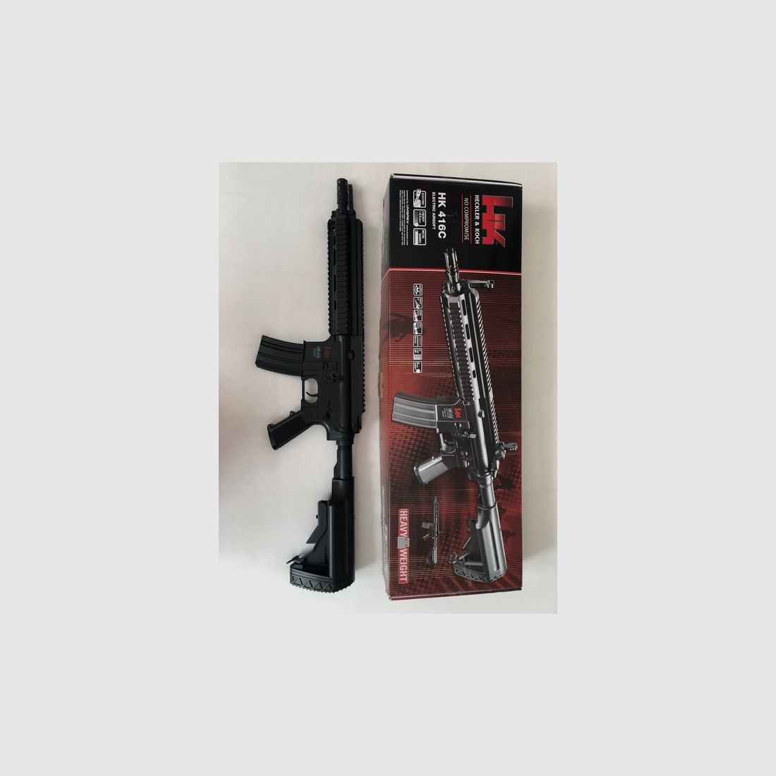 Heckler & Koch HK416C rifle de softair 6mm completamente automático incluye 2 x batería + caja original + balas 6mm