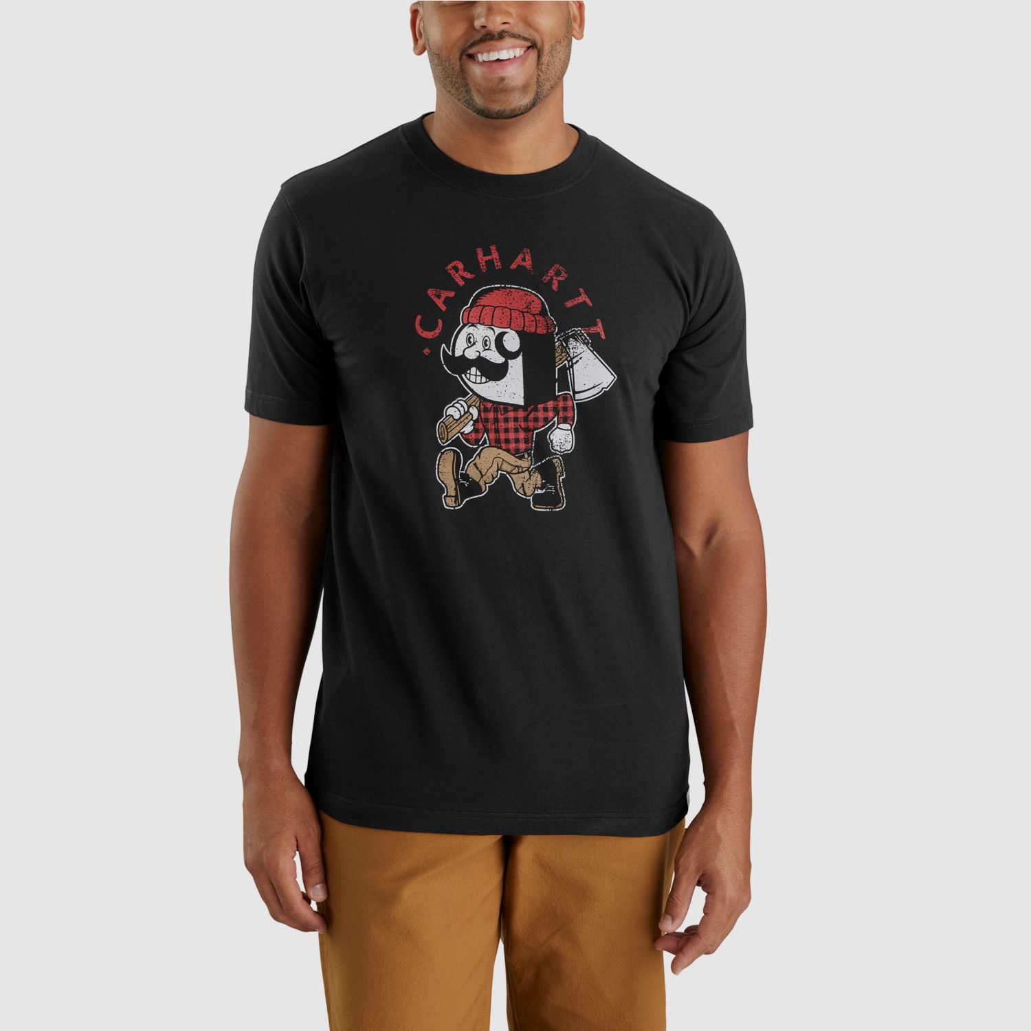 Carhartt Korte Mouwen Lumberjack Grafiek T-Shirt, Heren, Zwart, S