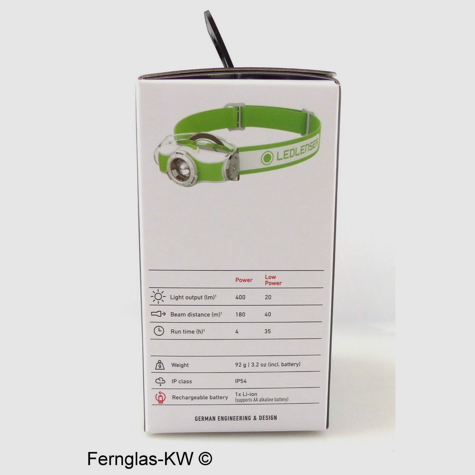 Ledlenser 501952 lampada frontale LED MH5 verde bianco 400 lumen con batteria