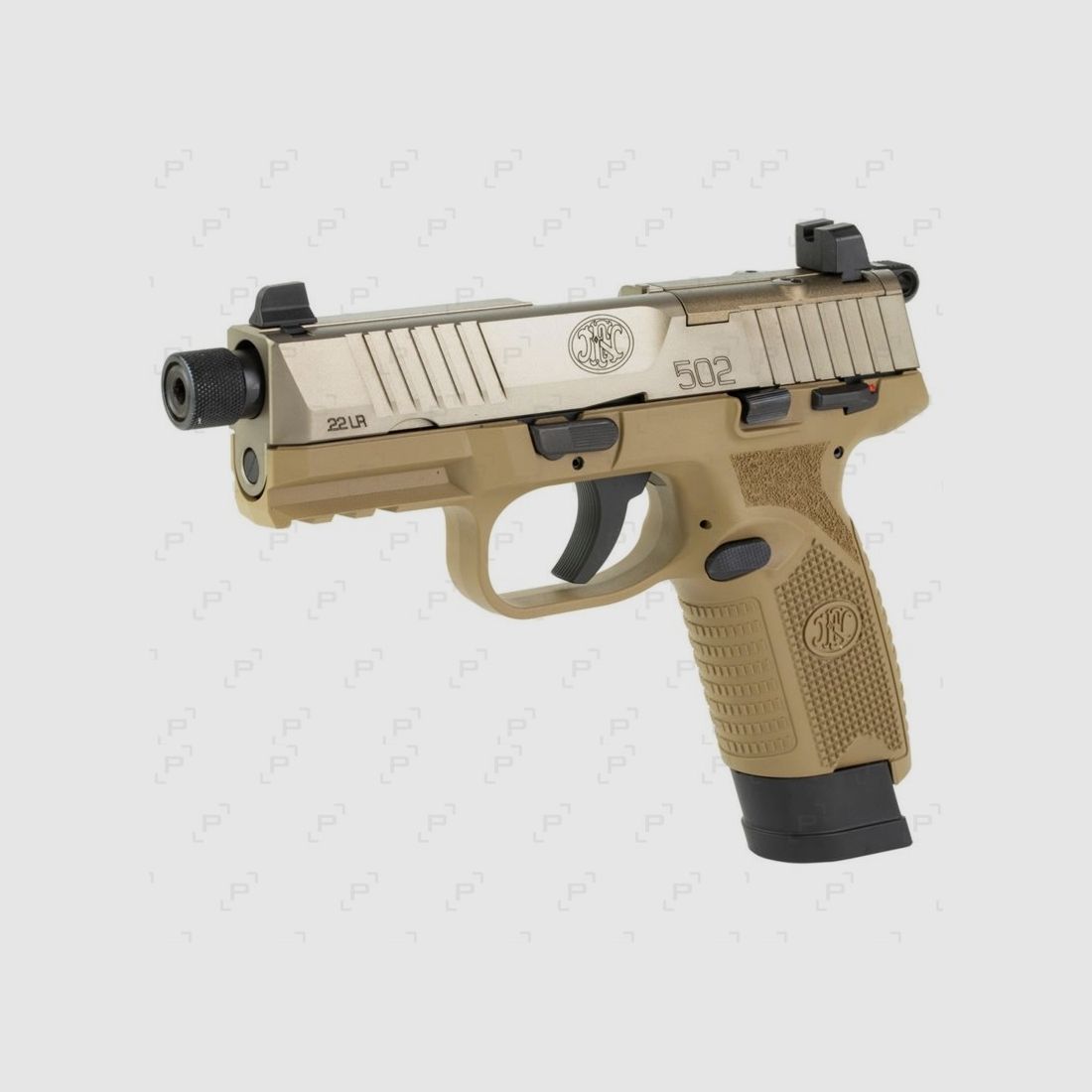 Pistolet samopowtarzalny z zapłonem bocznym FN HERSTAL 502 TACTICAL FDE kal. .22 LR, zdjęcie 3 z 3