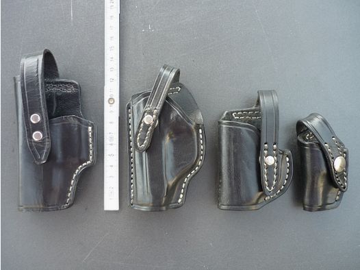HKDesign Holster  Art. Nr.  002 : Einfachholster mit Sicherheitsriemen   -  für: EGPR5, 55, GOL,M&S03,RG8,9k,BABY BBAB,EMGESM157,SM110,HS5A, M&SG3, EGP55, RG300, Derringer -  für Linkshänder