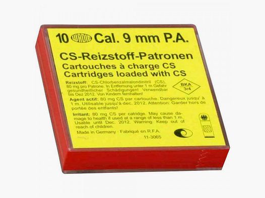 WADIE 9MM CS-STRAALSTOFPATRONEN - 10 SCHOTEN