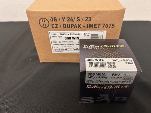 Sellier & Bellot .308 Win. Full metal jacket 9.5g/147grs