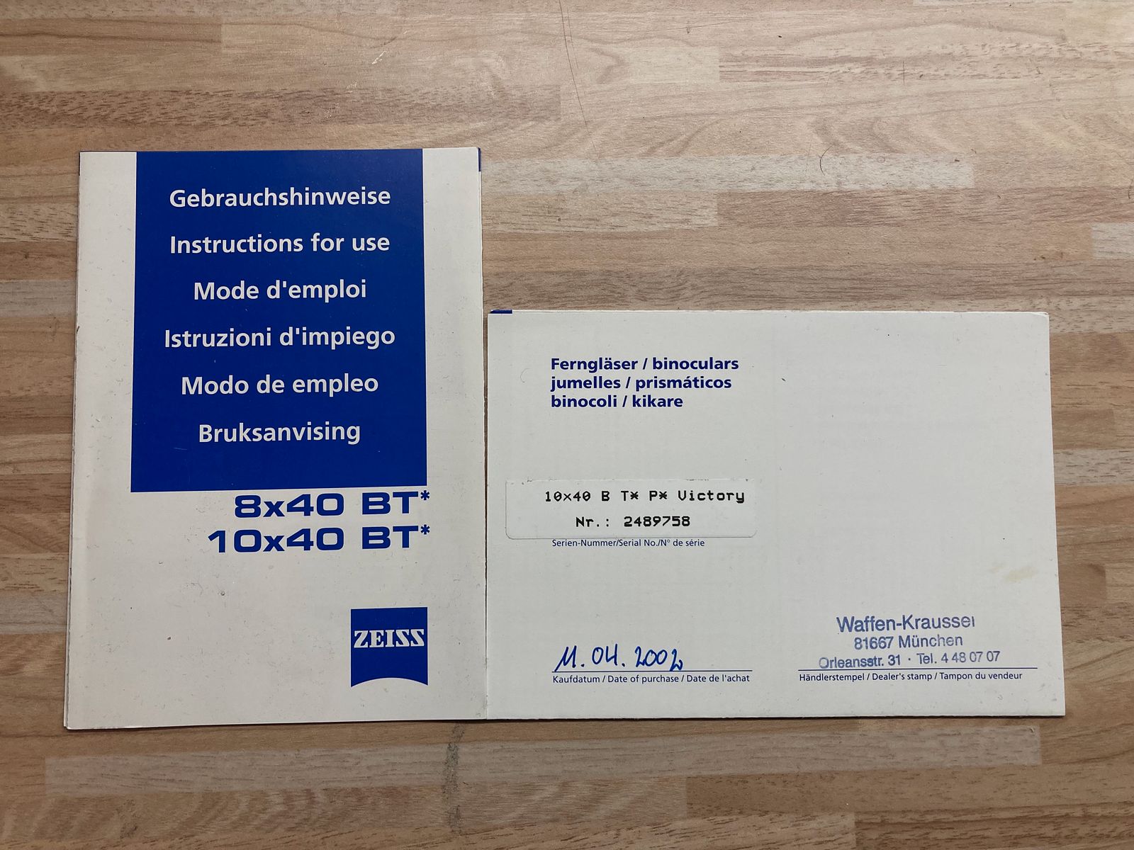 Zeiss Fernglas 10x40 BT