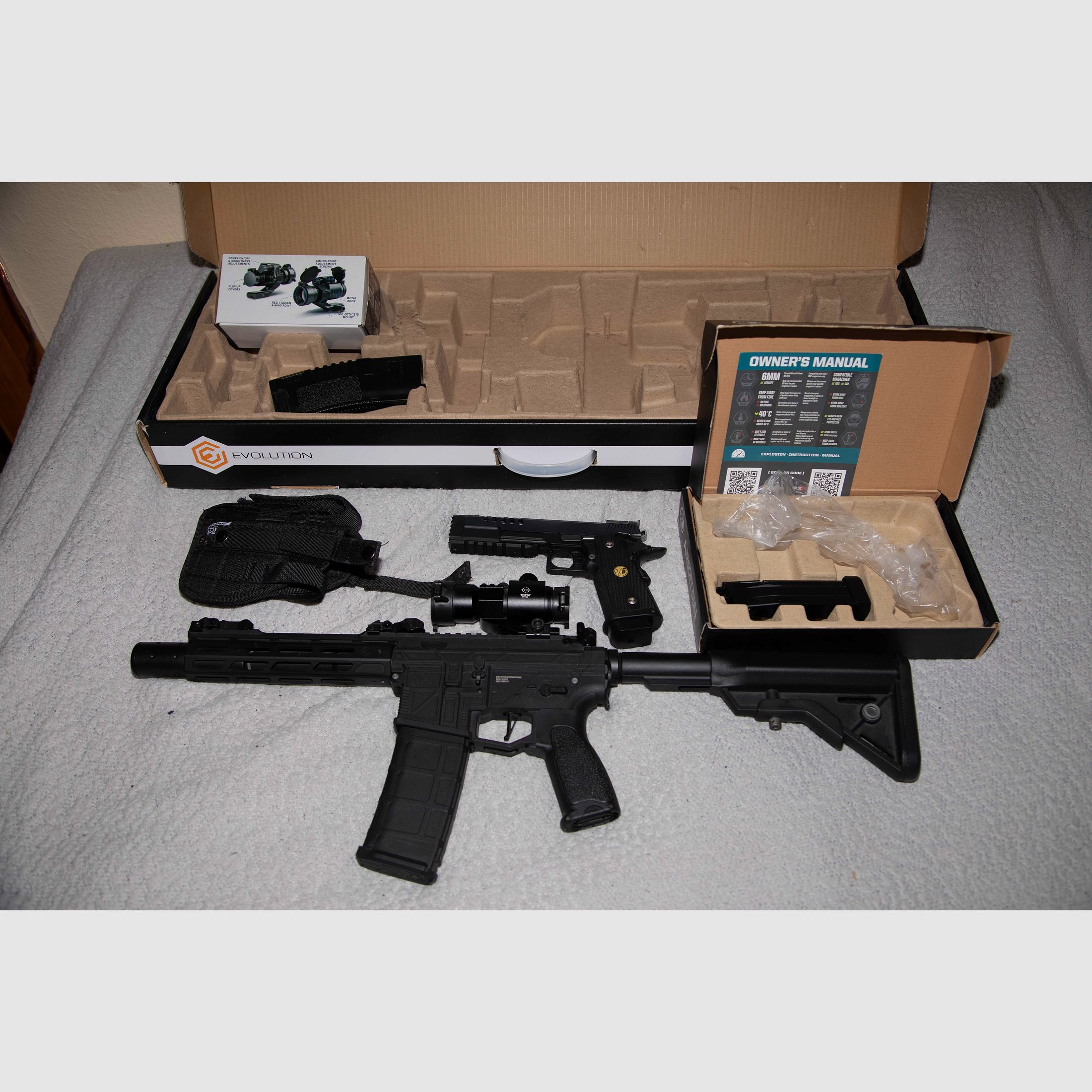 Set de démarrage Softair M4 Evolution Ghost EMR S / WE HI-Capa 2011 5.2 K GBB et accessoires