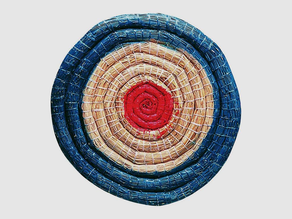 robuste Strohzielscheibe fĂĽr Bogen und Armbrust dreifarbig Durchmesser 60 cm 6 cm dick