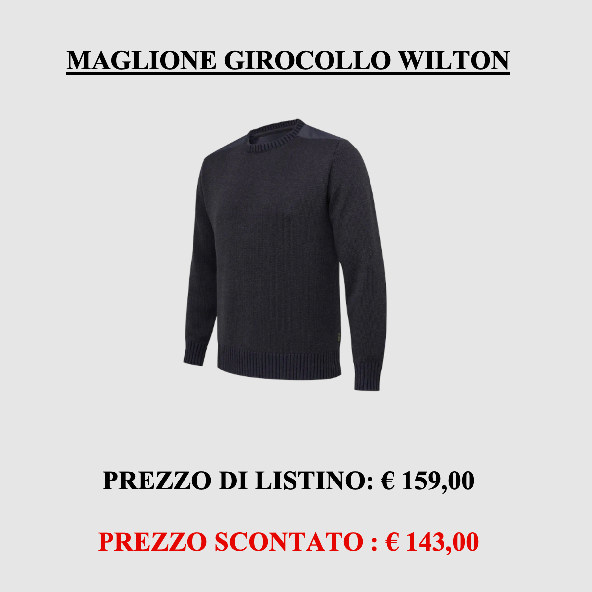 Beretta – Crew Neck Sweater Wilton Tech Ebony, image 1 of 5
